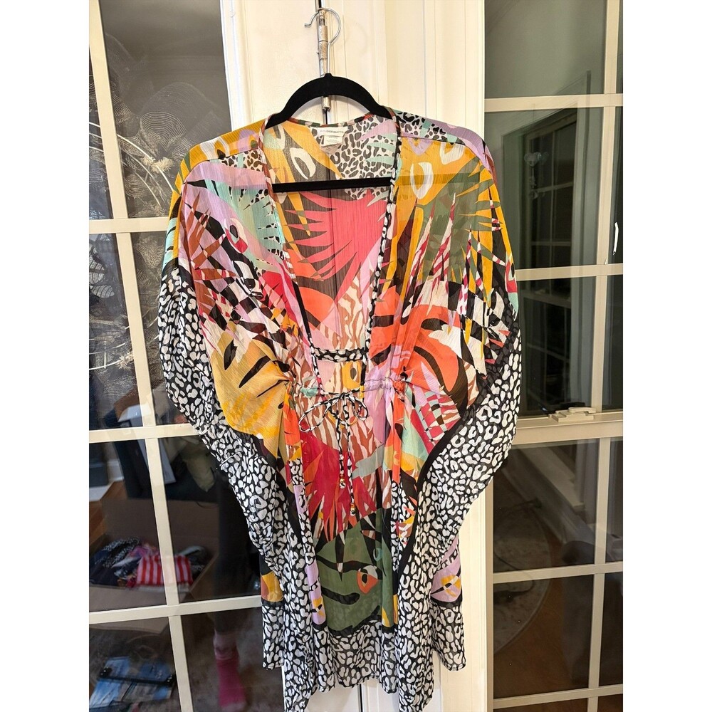 Bleu Rod Beattie Lets Get Loud Multi-Color Caftan Cover-Up-M